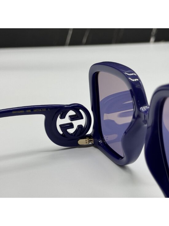 Gucci GG1326S 006 Purple Square Oversaized Women Sunglasses Authentic NEW